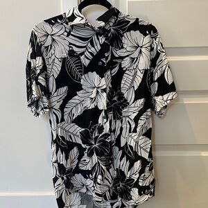 Slate & Stone Black and White Floral Men's Shirt